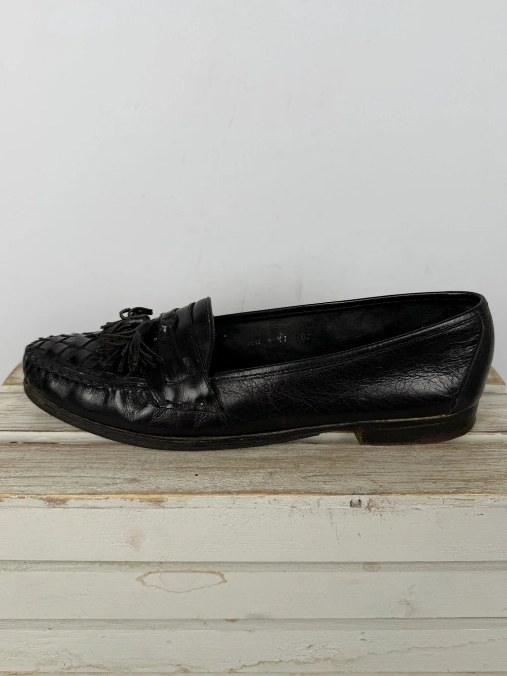 Cole Haan Woven black Leather Tassel Loafers men’s size 11 basket weave